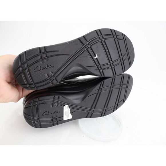 Clarks Women's Boots Ellowyn Strap Size 7.5 Black Leather Wedge Size Zip Comfy - Picture 7 of 11